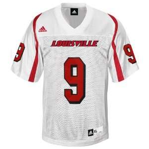 adidas Louisville Cardinals #9 Replica Football Jersey   White (Medium 