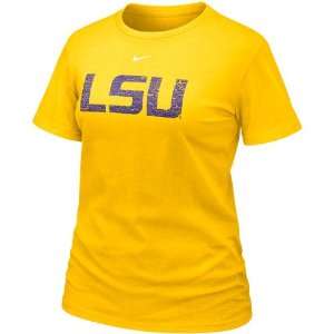   Nike LSU Tigers Ladies Gold Frackle Blended T shirt