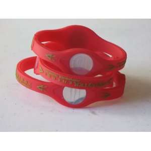  Sports Balance Energy Bracelet Wristband Cuff Red / Green 