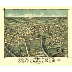   Map Birds eye view of the city of Paris, Bourbon County, Kentucky