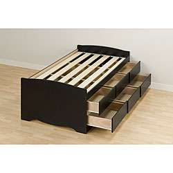 Broadway Black 6 drawer Platform Storage Twin Bed  
