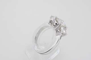 White Gold Moissanite 3 Stone Engagement Ring 3.10 cts  