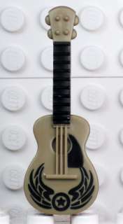 NEW Lego Minifig   Detailed TAN & BLACK ACOUSTIC GUITAR  