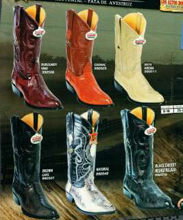 Los Altos Mens Genuine Ostrich Leg Leather Western Cowboy Boots J Toe 