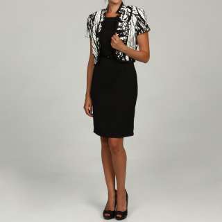 Sandra Darren Womens 2 piece Short sleeve Jacket Dress   