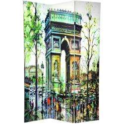 Canvas 6 foot Double sided Paris Room Divider (China)  