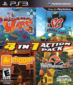 PS3   4 In 1 Action Pack (Mushroom Wars/Digger/Smash Cars/Wakeboard 