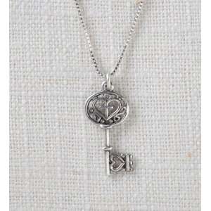  Sterling Silver Filigree Key Pendant and Small Round Point 