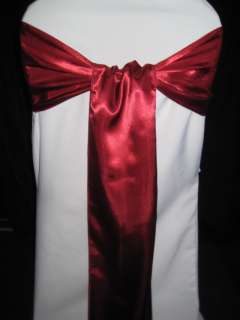 100 SATIN APPLE RED WEDDING CHAIR SASHES BOWS  