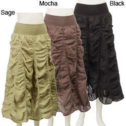 Baba Womens Solid Parachute Skirt  
