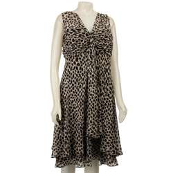   SALE Donna Ricco Womens Plus Size Animal Print Dress  