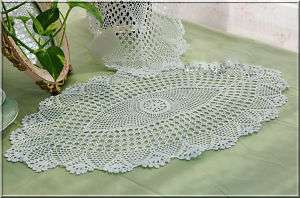 Vintage Oval Hand crochet thin thread Doily/Place mat  