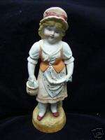 Antique European Bisque Porcelain German Girl Figurine  