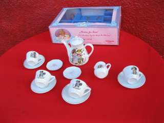 11 Pc Vintage Kahla Porcelain Toy Tea Set Roehler Germany Teapot Cup 