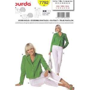  Burda 7792 Pattern, Womens/Misses Trousers Pants Jacket 
