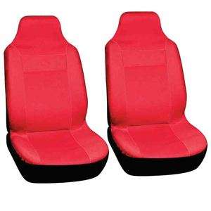 2pc Car Seat Covers Set Solid Red High Back Buckets Integrated Racing 