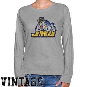 NCAA James Madison Dukes Ladies Ash Distressed Logo Vintage Long 