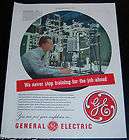 Vtg 1951 PRINT AD.General Electric,GE.Ca​reer.Science Lab,Glass 