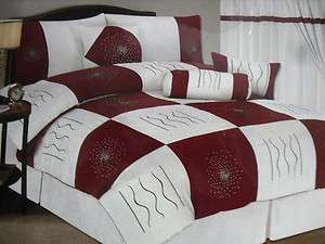   KING BURGUNDY MICRO SUEDE COMFORTER SET SPREAD BED IN A BAG NEW  