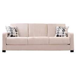   Couch Khaki Beige Microfiber Futon Sofa Sleeper  
