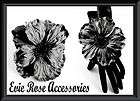   BLACK SILK POPPY FLOWER WRIST CORSAGE WIDE GLASS BEAD CUFF BRACELET