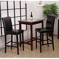 Andre Black Leather Barstools (Set of 2)  