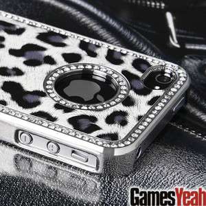 Luxury Bling Rhinestone Leopard Hard Case Cover For ATT Verizon iPhone 