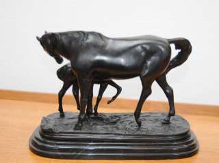 Bronze Barye Horse & Pony Statue French Casting Foal  