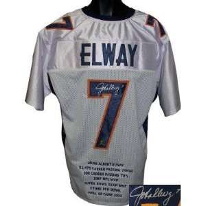  John Elway Autographed Stats Jersey   Autographed NFL 