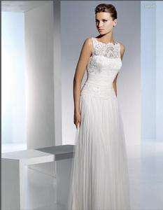   high neck Lace Wedding Dress Bridal Gown Size 4 6 8 10 12 16  