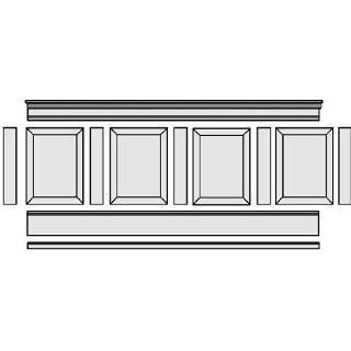 Elite RAISED Panel Wainscoting Kit with Panels & Rails in Paint Grade