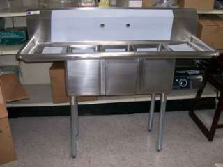 Stainless Steel Concession Small 3 Compartment Sink  