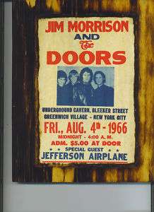 The Doors 1966 Nightclub Poster REPRO Wooden Plaque  