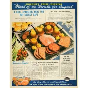  1937 Ad Armour Prize Win Star Cold Meats Ham Sausage 