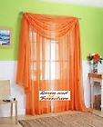6pc orange solid sheer window panel brand new curtain returns