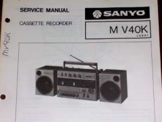 Sanyo M V40K Radio Cassette Recorder Service Manual  