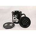 Japanese Ceramic 3 piece Black Tea Mug Set Today 