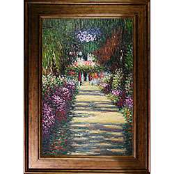 Monet Garden Path at Giverny Hand painted Oil Canvas Art   