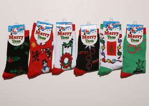 Pairs Womens Christmas Xmas Holiday Print Socks S2  