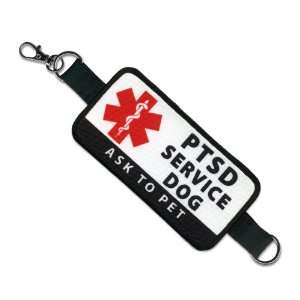   SERVICE DOG Ask to Pet Rectangle Patch Velcro Double Sided Leash Wrap