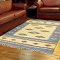 Indo Handcrafted Wool Diamond Star Area Rug 5 x 8 Feet (India) Today 