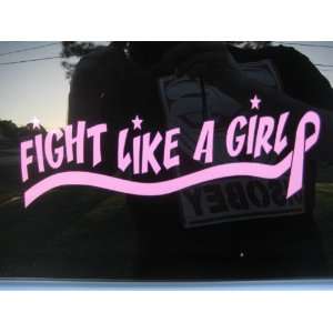  Fight like a girl Breast cancer ribbon vinyl decal sticker 