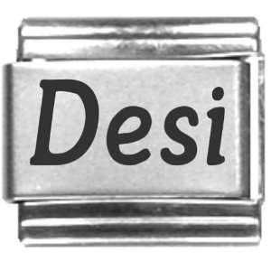  Desi Purple Heart Laser Name Italian Charm Link Jewelry