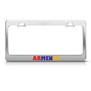  Armenia Flag Country license plate frame Stainless Metal 
