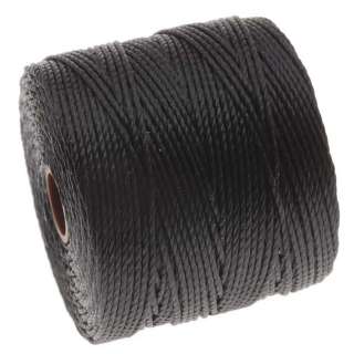 BeadSmith Super Lon Cord   Size #18 Twisted Nylon   Black / 77 Yard 