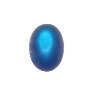  Matte Blue Sapphire AB Foil Glass Cabochon 18x13mm Oval (1 