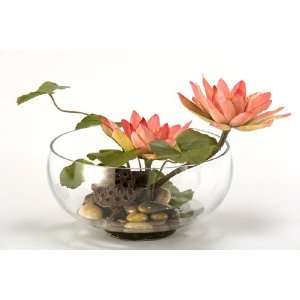  Water Lilies in Glass Bowl