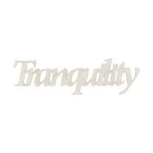  Fabscraps Die Cut Grey Chipboard Word Tranquility 6.25X1 