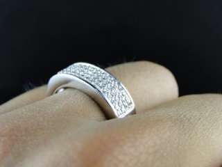 MENS/LADIES STERLING SILVER .925 PAVE WEDDING BAND RING  