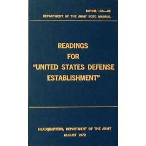   the United States Defense Establishment Department of the Army Books